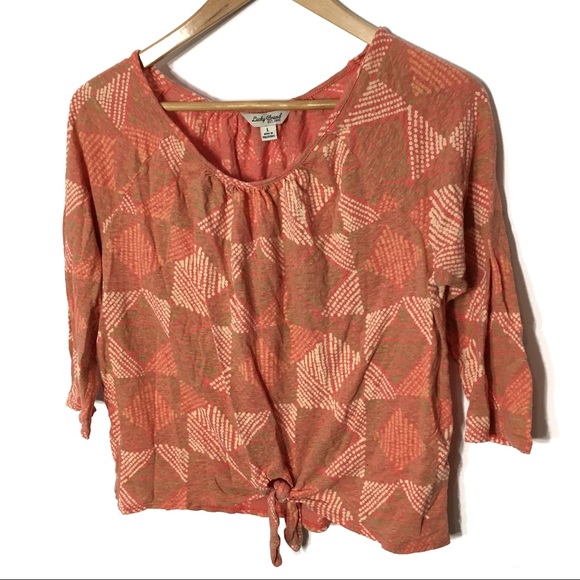 Lucky Brand Tops - Lucky Brand Geometric Tie Front Top Boho & Fun